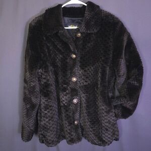 Not Fur Real by Duffel Faux Fur Coat Brown Size Small Vegan‎ Oversized